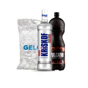Combo Vodka Kriskoff + 1 Vulcano 2L + 1 Gelo 4kg
