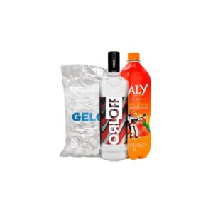 Combo Vodka Orloff + 1 Baly Morango e Pessêgo 2L + 1 Gelo 4kg