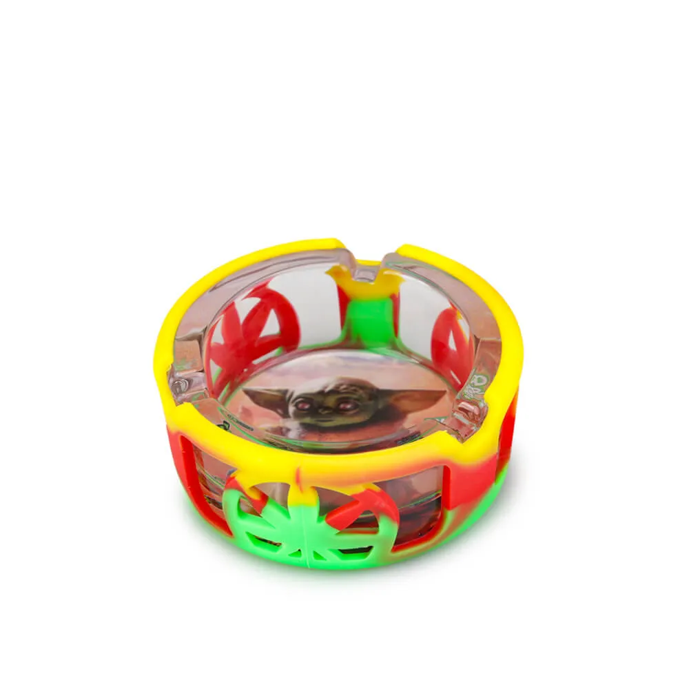 CINZERO DE VIDRO COM CAPA DE SILICONE