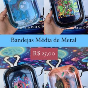 Bandeja de Metal Média ( Caveira Rosa)