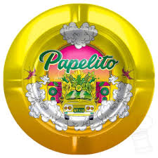 Cinzeiro Papelito Metal Amarelo