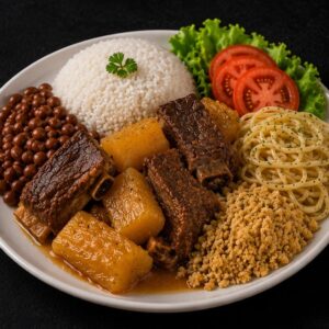 almoço: Costela com Mandioca