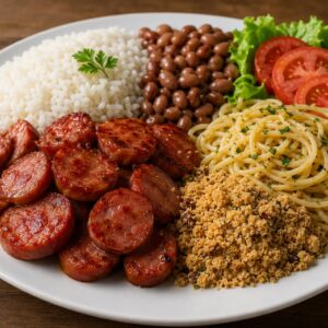 almoço: Linguiça